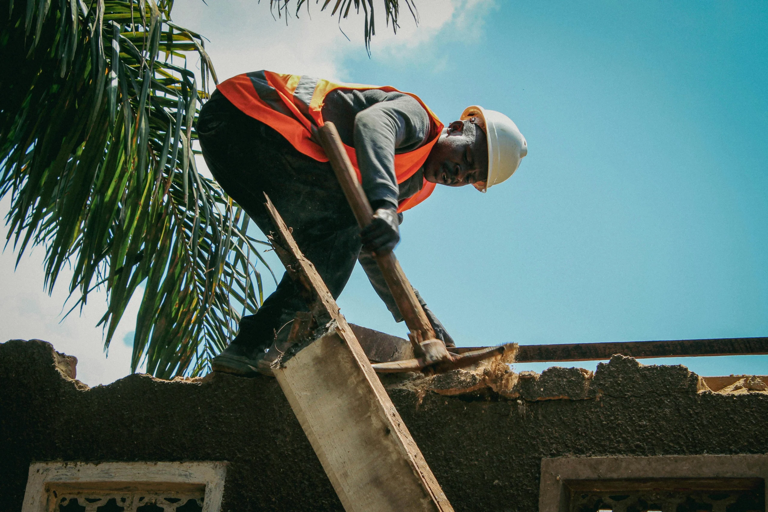 Man standing of a roof